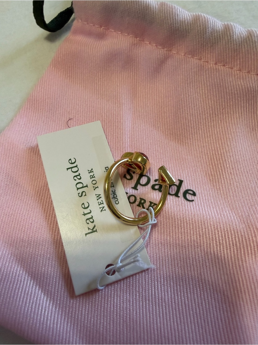KATE SPADE ROCK SOLID STONE RING SZ 6 - Picture 8 of 11